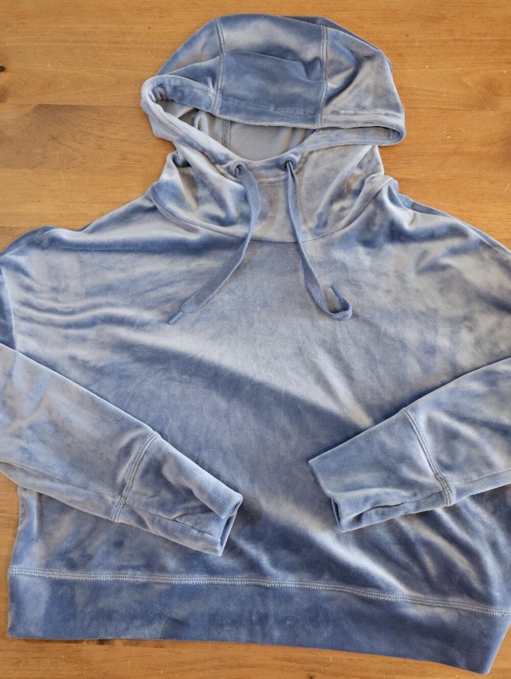 Aerie Offline After Party Velour Hoodie Womens Blue Small